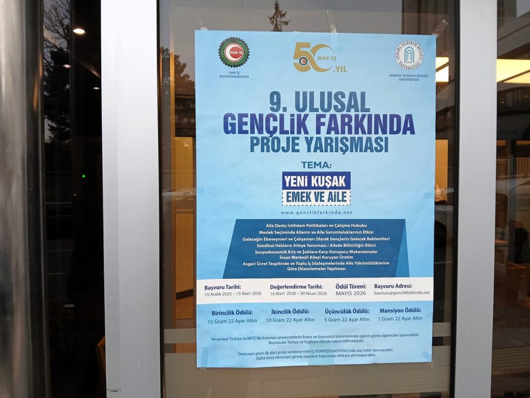 Hak-İş konfederasyonu ulusal Gençlik Farkında Proje Yarışması afiş (1)
